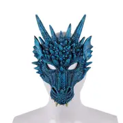 Halloween Carnival Party PU Foam 3D Animal Dragon Mask Blue dragon mask
