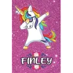 FINLEY - DABBING UNICORN NOTEBOOK: PERSONALIZED DABBING UNICORN NOTEBOOK FOR GIRLS WHO LOVE UNICORNS - CUTE RAINBOW UNICORN, CUTE RAINBOW UNICORN FOR