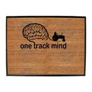 One Track Mind Tractor - Funny Novelty Doormat Man Cave Floor mat