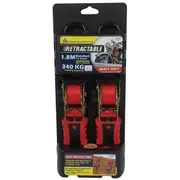 Gripwell Ratchet Tie Down - Retractable, 1.8m, 340kg, 2 Pack