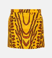 [Altuzarra] Altuzarra Zola printed linen-blend miniskirt AU 10 orange