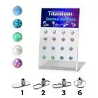 L-stand Opal Top with 32pcs 16 Base 16 Tops Titanium Implant Dermal Anchor 5mm