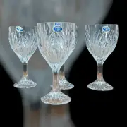VTG Crystal Clear BOHEMIA Czech Republic 24% Lead Crystal Wine Glass NEW SET