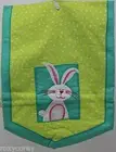Easter Green Blue Pink with Bunny Rabbit Cotton Table Runner 13x36 in NWT