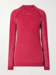 [FALKE Ergonomic Sport System] FALKE Ergonomic Sport System - Nordic Wool-blend Top - Red - large large Red
