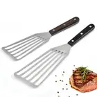 with Wooden Handle Slotted Turner Fish Spatula Kitchen Accessories