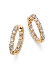 Bloomingdale's Fine Collection Diamond Inside Out Small Oval Hoop Earrings in 14K Yellow Gold, 2.0 ct. t. w.