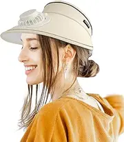 Generic Sun Hat with Fan | Wide Brim Sun Shield Hat with USB Charging Personal Fan,Sports Hat, Large Area Sun Protection for Beach Beige
