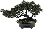 ABOOFAN Artificial Bonsai Pine Tree Realistic Faux Potted Plant for Home Decor Compact Desk Display for Office Bedroom and Balcony Decoration