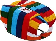 BUGUUYO Striped Pattern Dog Baseball Hat Sun Protection Cap for Outdoor Activities Lightweight Sports Cap with Ear for Long Eared Pets for Parties and Travel