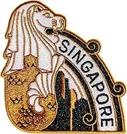 Singapore Iron On Travel Patch, Embroidered Patch