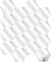18 Packs Acrylic Mirror Tiles Self Adhesive, Hexagon Mirror Tiles for Crafts Non-Glass Mirror Stickers Safety Mirror Wall Stickers for DIY Craft Home Wall Decor(Side Length 4 cm/1.57 in)