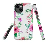 For Apple iPhone 13 Case, Armour Back Cover, Floral Garden
