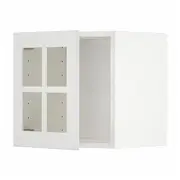 METOD wall cabinet with glass door, white/Stensund white, 40x37x40 cm