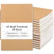 30 Pack Kraft Notebooks, A5 60 Lined Pages Notebooks and Journals for Women G...