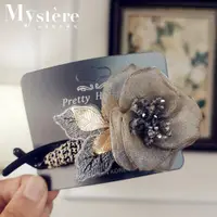 在飛比找誠品線上優惠-My'stere韓國手工水晶網紗花朵盤髮扭扭髮夾