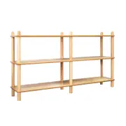 MIUZ 2 Tier Tall Bookshelf Display Shelf Solid Oak Book Case Storage Rack Stand