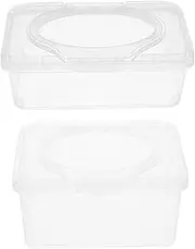 COSMEVIVI 2pcs Box Wet Wipes Storage Box Tissue Holder Wipes Travel Case Travel Wipes Case Car Wipes Holder Wet Wipe Dispenser Wipe Container Wet Tissue Dispenser Wipes Holder