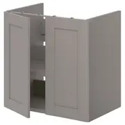 ENHET bs cb f wb w shlf/doors, grey/grey frame, 60x42x60 cm