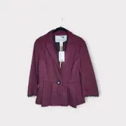 NEW Anthropologie Tabitha Red Knit Blazer Cardigan Women's Medium