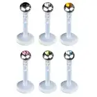Labret Lip Piercing Bioflex Zirconia Crystal Ball Madonna Plug Z252