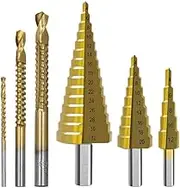 6pcs 4-12/20/32mm 3,6,8mm Saw Drill HSS Titanium Step Drill Bit Set Metal Hole Cutter Wood Cone Core Drilling Hole Saw Tool
