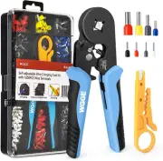WGGE Ferrule Crimping Tool Kit, AWG 23-7 Self-Adjustable Ratchet Wire Ferrule Cr