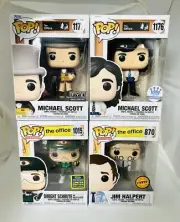 Funko Pop Office Exclusive Lot Michael Scott Dwight Schrute Jim Halpert Chase