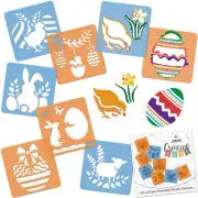 8 pcs Drawing Stencils for Kids / 15x15cm / EASTER / Reusable Washable Plastic