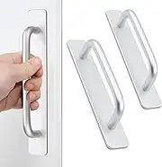 Self-Stick Instant Cabinet Drawer Handles Door Adhesive Handles,2pcs Aluminum Kitchen Cabinet Drawer Pull Handle with Adhesive Sticker,Perfect for Any Furniture Handle DIY (Silver, Small (5.83"))