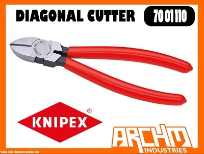 KNIPEX 7001110 - DIAGONAL CUTTER - 110MM - CUTTING EDGES HARDENED PRECISION