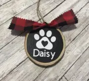 Wood Slice Ornament Personalized Pet Ornament 3” Christmas Holiday Rustic