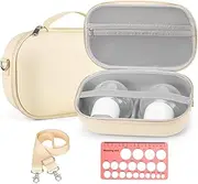 Breast Pump Bag for Momcozy S12 Pro/S9 Pro/M5/V2, Hard Shell Breast Pump Storage for Hands-Free Wearable Breast Pumps with Nipple Ruler, Pumping Travel Case for Breast Pump and Accessories
