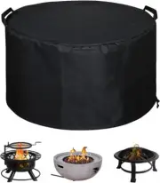 Fire Pit Cover Round 32" D X 18" H,Waterproof Heavy Duty 600D