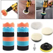 19PC 3'' Auto Car Wool Buffing Pad Sponge Buffer Polishing Waxing Polisher Kit