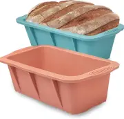Silicone Bread Loaf Pan, 2 PCS Rectangular Non-Stick Baking Mold Pans for Oven