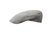 Stetson Mens Medison Linen Stripe Flat Cap Ivy Golf Hat - Grey - 55cm