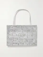 [16ARLINGTON] 16ARLINGTON - Suki Small Crystal-embellished Satin Tote - Light blue - One size One size Blue