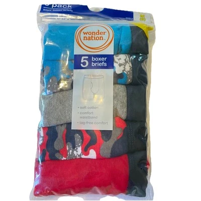 M Wonder Nation Boys Boxer Briefs Underwear Size Medium 8 5 Pack New