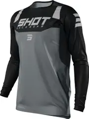 Shot Contact Chase Motocross Jersey, black-grey, Size M for Men Black Grey