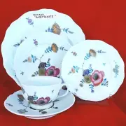 RAYNAUD LIMOGES ANEMONES 5 Piece Place Setting NEW NEVER USED made in France
