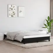 vidaXL Bed Frame without Mattress Black 137x187 cm Double Fabric