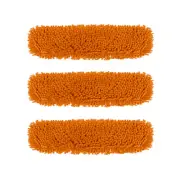 SOGA 3X 60cmx12cm Orange Microfiber Flat Mop Floor Rotating Cleaning Dust Pads