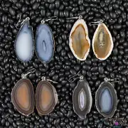 AGATE SLICE Crystal Earrings - Dangle Drop Earrings, Handmade Jewelry, E2157