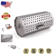 Compact Perforated Stainless Steel Rotisserie Basket – Grill Top Wok Included