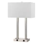 Cal Lighting 2 Light 60W Metal Desk Lamp with Two Outlets - LA-8028DK-1-BS