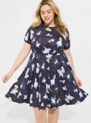 Torrid Disney Alice Wonderland Dress Blue Skater NWT New 2X