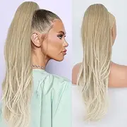 Ponytail Extension Ponytail Hairpiece Straight Long Hair Extension Synthetic Hair (Style2)