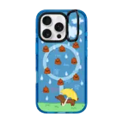 iPhone 16 Pro Impact Ring Stand Case MagSafe Compatible raining dog poop by sketchykarr
