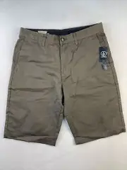 Volcom Men's Vmonty Chino Shorts Brown New With Tags $45 Retail